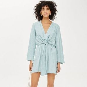 Topshop Jacquared Knot Playsuit Romper Size 6